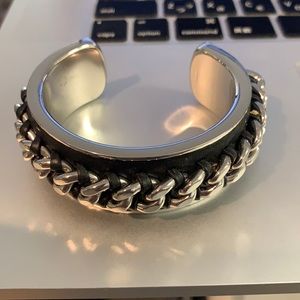 Coach Bangle Bracelet Black/Silver Men